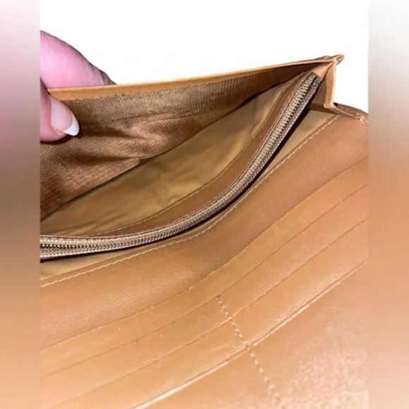 Celine Macadam Long Canvas Vintage Brown & Tan Continental Bifold Wallet Unisex - Picture 7 of 12